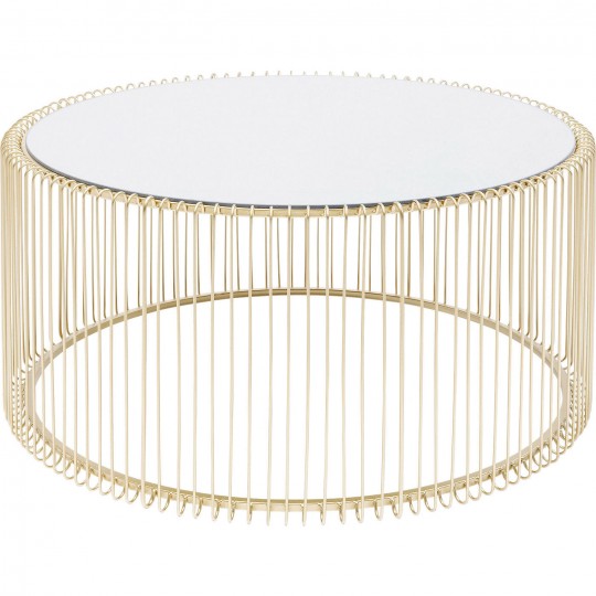 Mesa de Centro Wire Uno Dourada Ø80cm