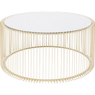 Mesa de Centro Wire Uno Dourada Ø80cm