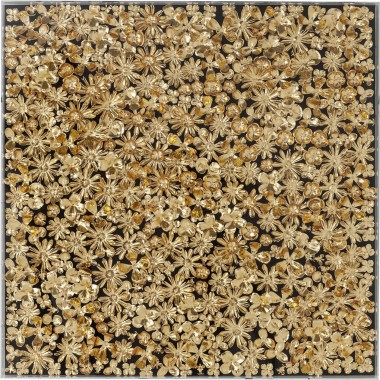 Quadro c/ moldura Gold Flower 80x80cm-51441 (5)