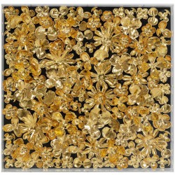Quadro c/ moldura Gold Flower 60x60cm