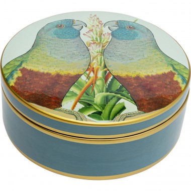Caixa decorativa Parrot Couple Ø18cm