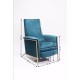 Chaise Longue Lazy em veludo Azul