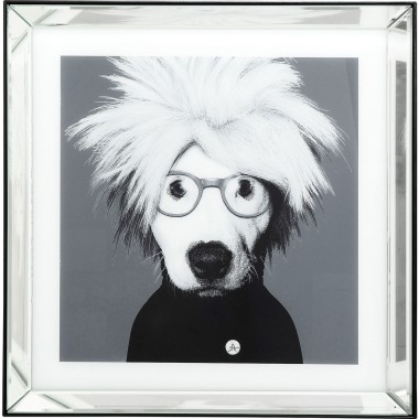 Quadro Moldura Espelho Artist Dog 60x60cm