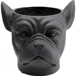 Vaso de plantas Decorativo Bulldog Preto