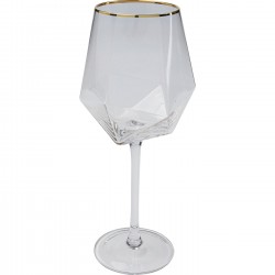 Copo de vinho Diamond Gold Rim