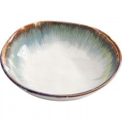 Prato de sopa Organic Branco e Azul 20cm