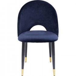 Cadeira Iris em Veludo Azul (Conjunto de 2)