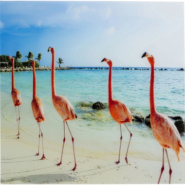 Quadro de Vidro Flamingo Walk 80x80cm-52562 (6)
