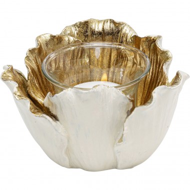 Porta velas Flower Bloom Creme Gold Ø10cm-52839 (4)