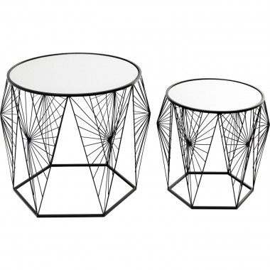 Mesa de apoio Cobweb preta (conjunto de 2)