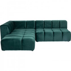 Sofá de canto Belami Velvet Dark Green esquerdo 265cm