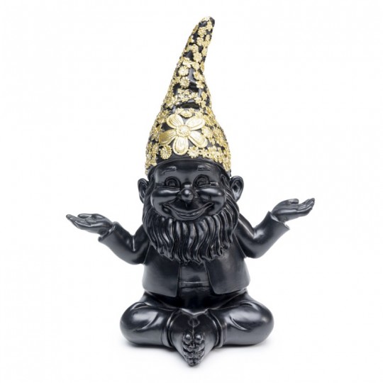 Peça decorativa Gnome Meditation Black Gold 19cm