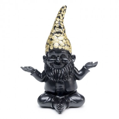 Peça decorativa Gnome Meditation Black Gold 19cm