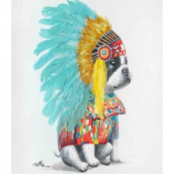 Quadro Headdress Dog 80x80cm