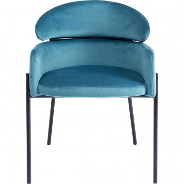Cadeira com apoio de braços Alexia Velvet Azul
