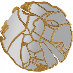Espelho de Parede Pieces Dourado Ø100cm