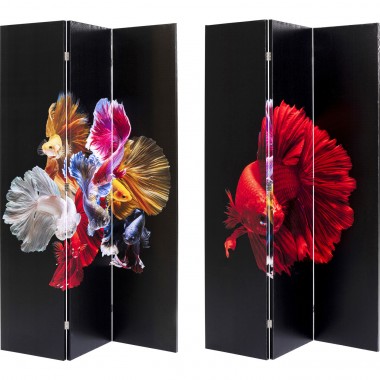 Biombo de sala Colorful Fish vs Fire Fish 120x180cm