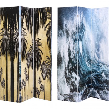 Biombo Triptychon Wave vs Palms 120x180cm