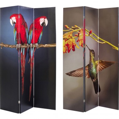 Biombo Twin Parrot vs Cute Colibri 120x180cm