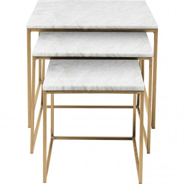 Mesa de apoio Key West Dourada (conjunto de 3)