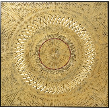 Quadro Art Geometric Circle Dourado 120x120cm