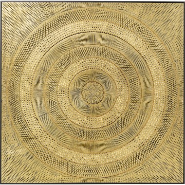 Quadro Art Circle Dourado 120x120cm