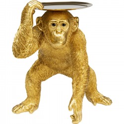 Peça Decorativa Butler Playing Chimp Gold 52 cm