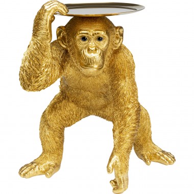 Figurine décorative Butler Playing Chimp doré 52cm