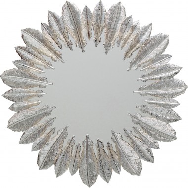 Miroir mural Feather Dress argenté Ø49cm