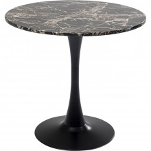 Mesa Schickeria look marbre noir Ø80 cm