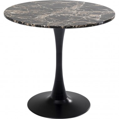 Table Schickeria look marbre noir Ø80cm