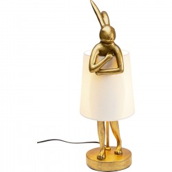 Candeeiro de mesa Animal Rabbit Dourado/Branco 50 cm