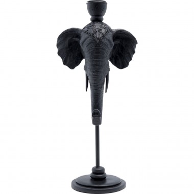 Bougeoir Elephant Head noir 36cm