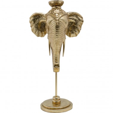 Bougeoir Elephant Head doré 49cm