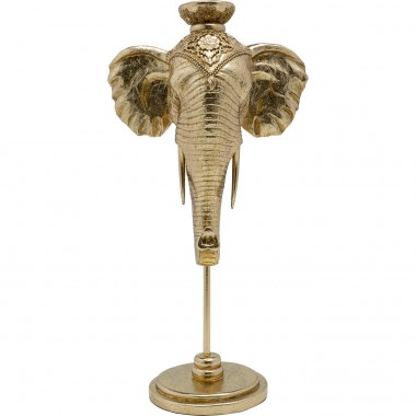 Bougeoir Elephant Head doré 49cm