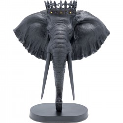Peça decorativa Elephant Royal Preto 57 cm