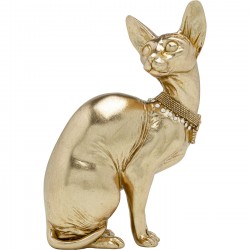 Figurine déco Sitting Cat Audrey doré 27