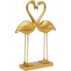 Figurine déco Flamingo Love doré 39cm