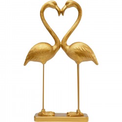 Peça decorativa Flamingo Love Dourada 63 cm