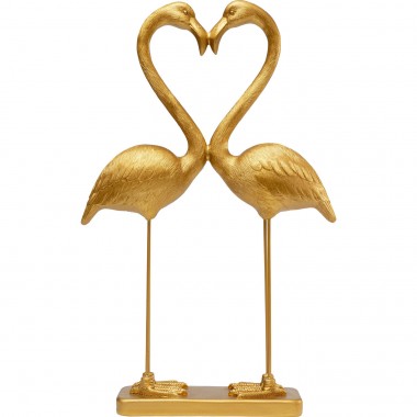 Figurine déco Flamingo Love doré 63cm