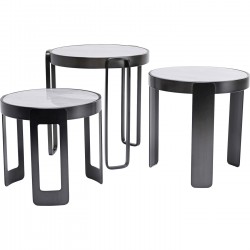 Mesa de centro Perelli Preto (conjunto de 3)